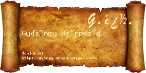 Gyöngy Árpád névjegykártya